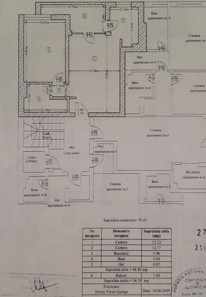 Valea Larga, apartament 2 camere mobilat utilat loc deparcare inclus